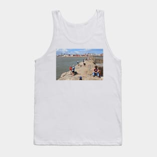 Escollera Sarandí with Fishermen - Montevideo, Uruguay Tank Top